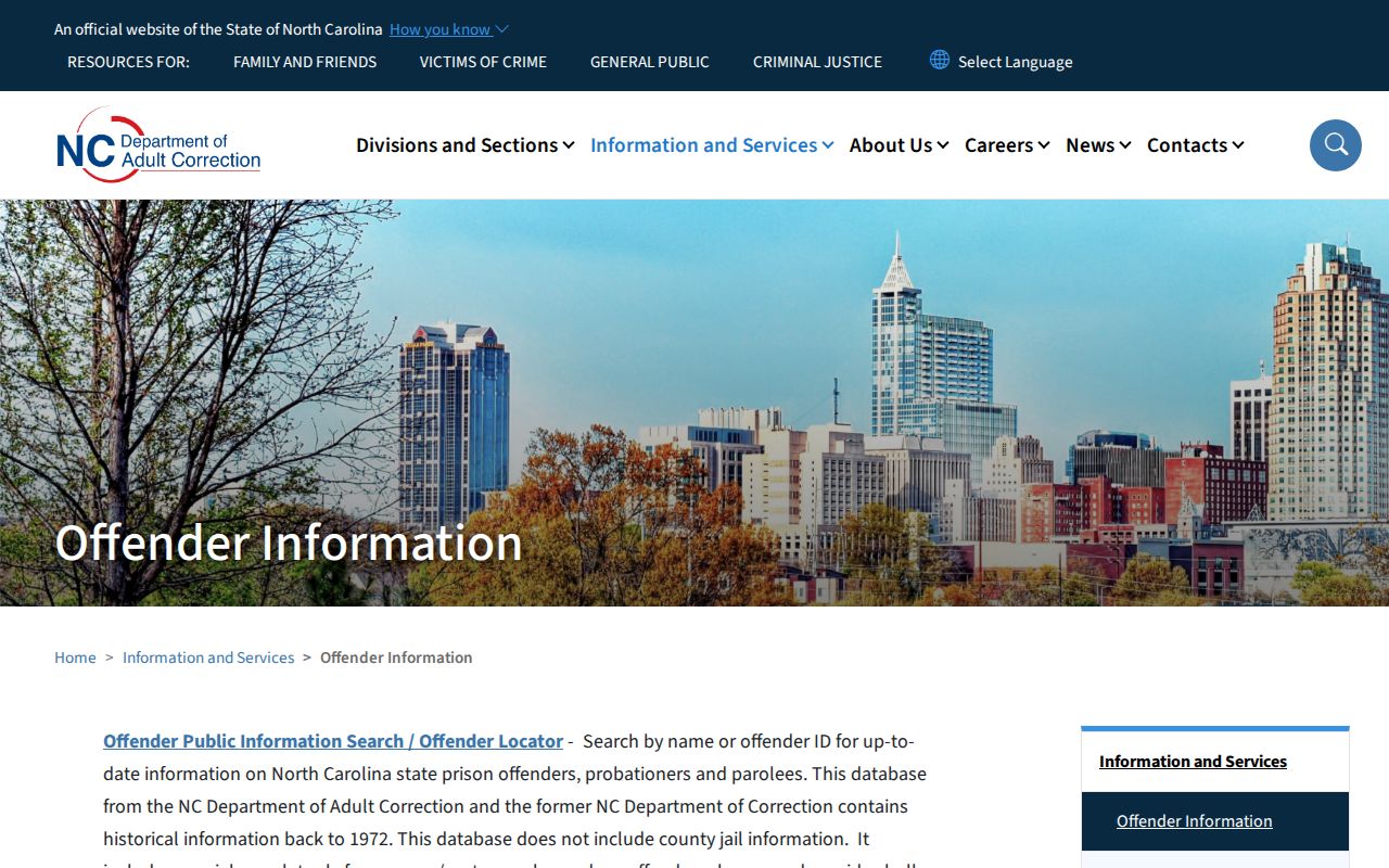 Caldwell County criminal history NCDAC offender search options