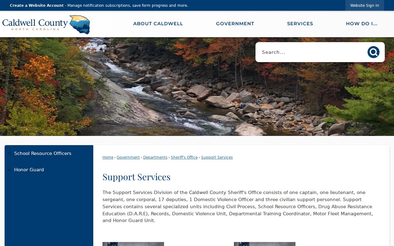 Caldwell County criminal records Sheriff Support Services fees