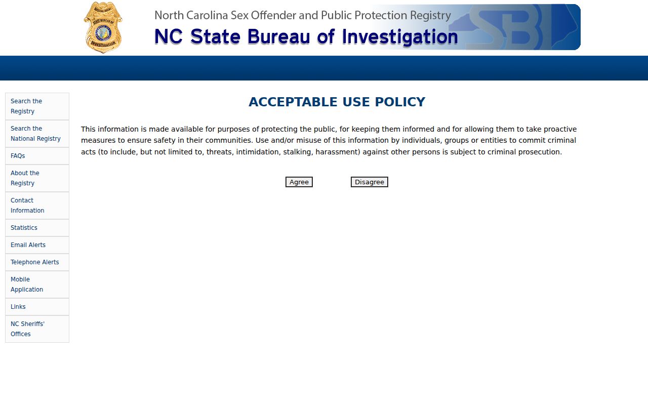 Caldwell County sex offender registry official search interface
